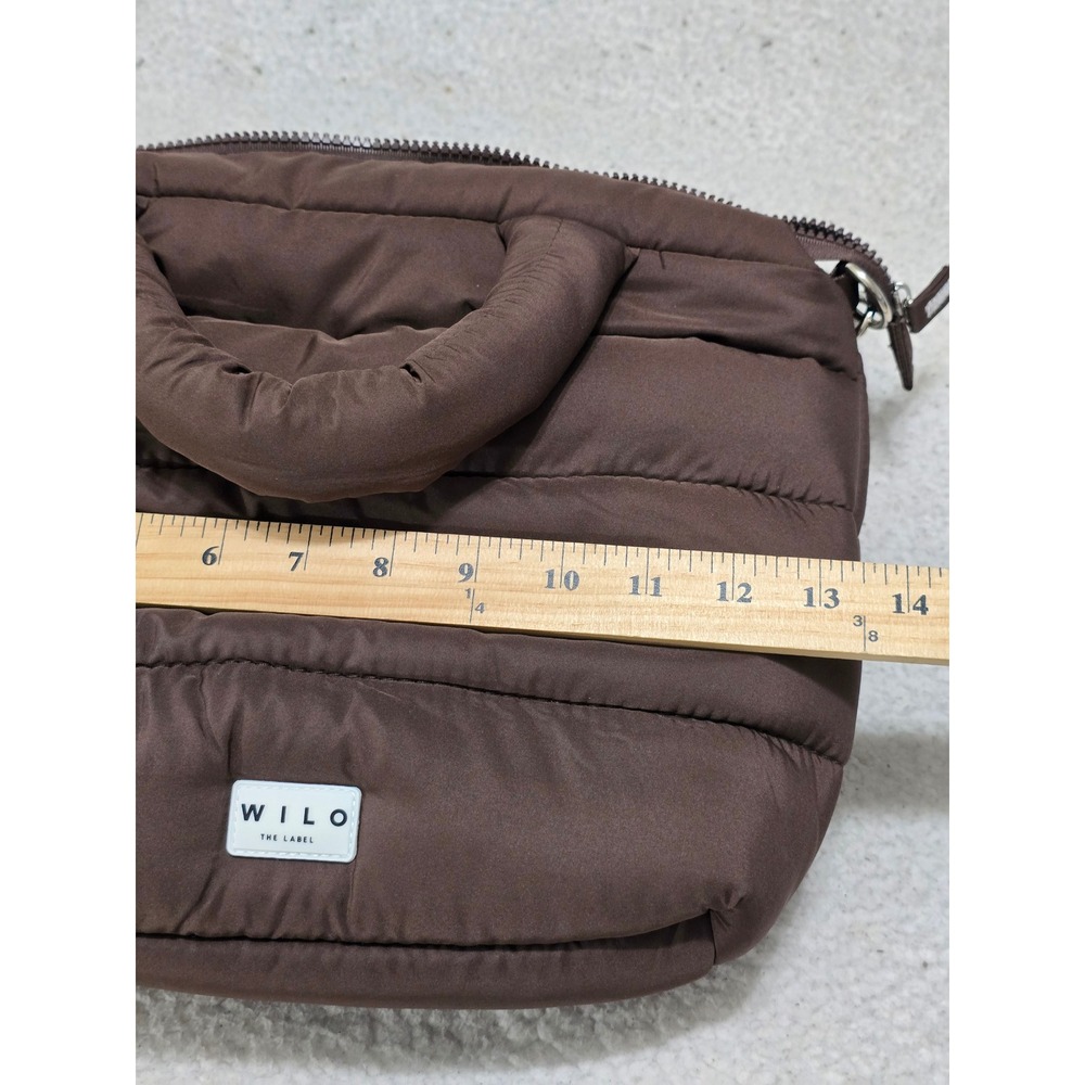 Wilo The Label Mini Two Strap‎ Puffer Tote Bag Espresso Brown Crossbody ESPMINI - Picture 6 of 13